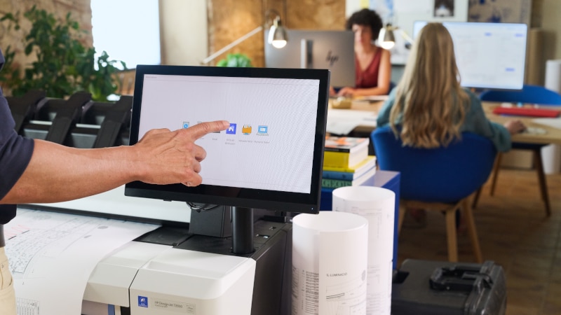 HP DesignJet T2600 ön panelinden HP Build Workspace'e tarama