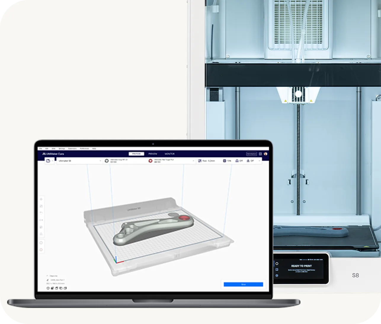UltiMaker Cura yazılım arayüzü
